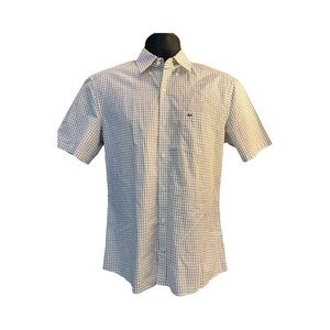 Lacoste Blue and White Casual Button Down Shirt